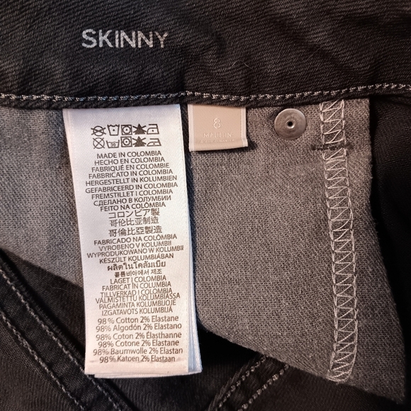 Michael Kors Izzy Dark Charcoal Mid-rise Skinny Denim Jeans Back Pocket Logo 8 - Picture 8 of 14